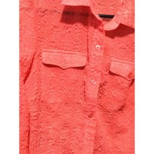 Nine & Company Coral Textured Button‎ Down Shirt Long Sleeve Career size 8
